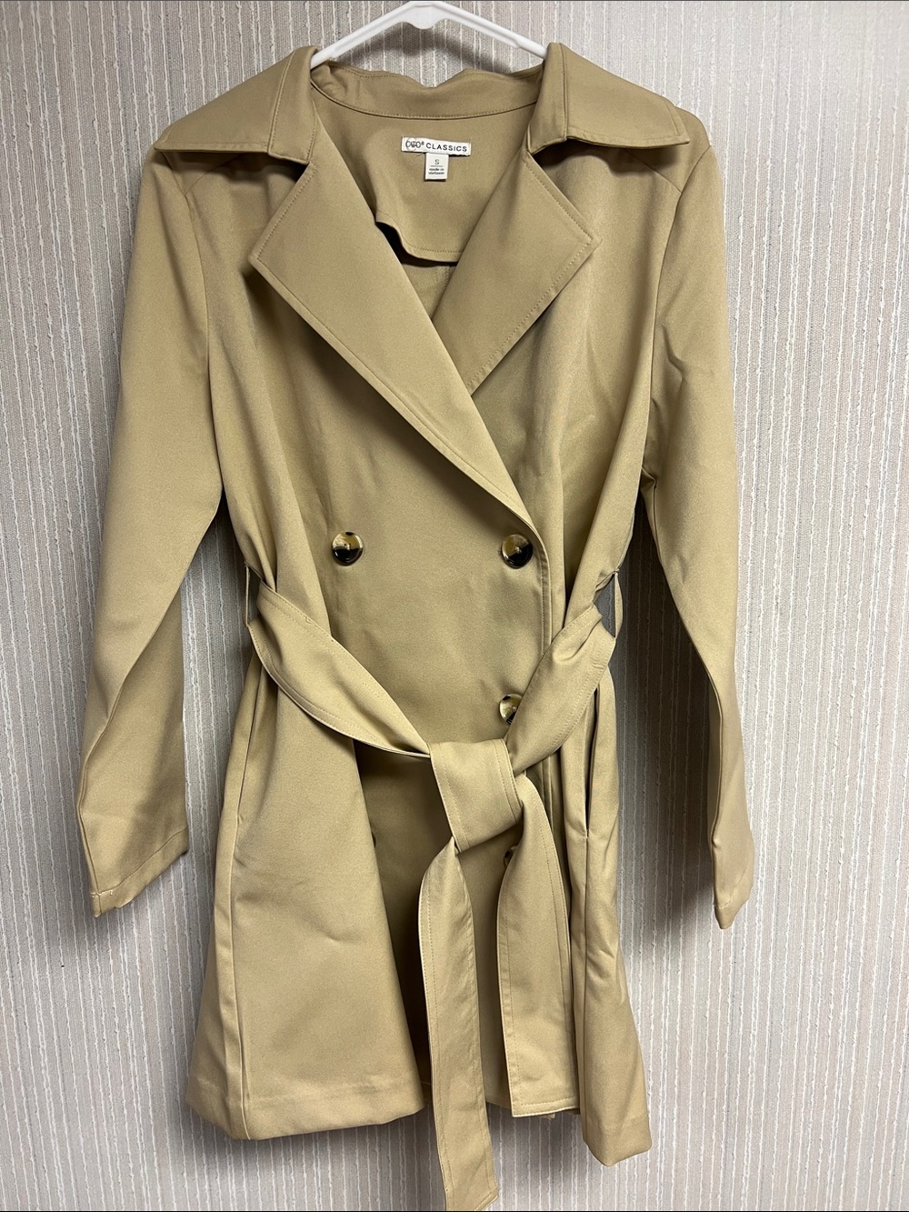 S NWOT Cato Classics Women's Tan Trench Coat with Belt